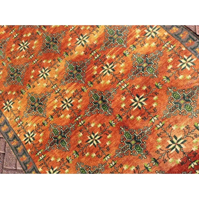 Vintage Burnt Orange Hand Knotted Area Rug - 53" X 120" For Sale - Image 4 of 9