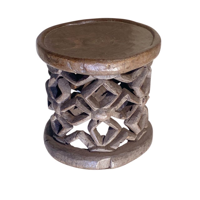 Brown Vintage African Bamileke Wood Stool/Table 12.5" H For Sale - Image 8 of 12