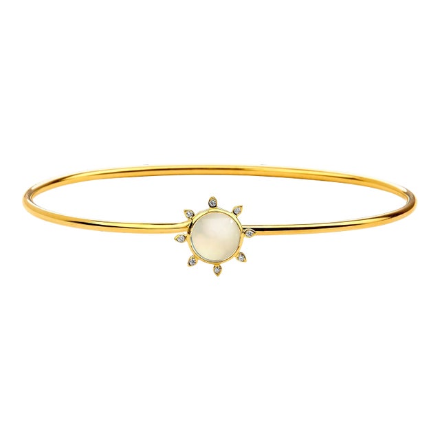 Syna Moon Quartz Sun Bracelet with Diamonds For Sale