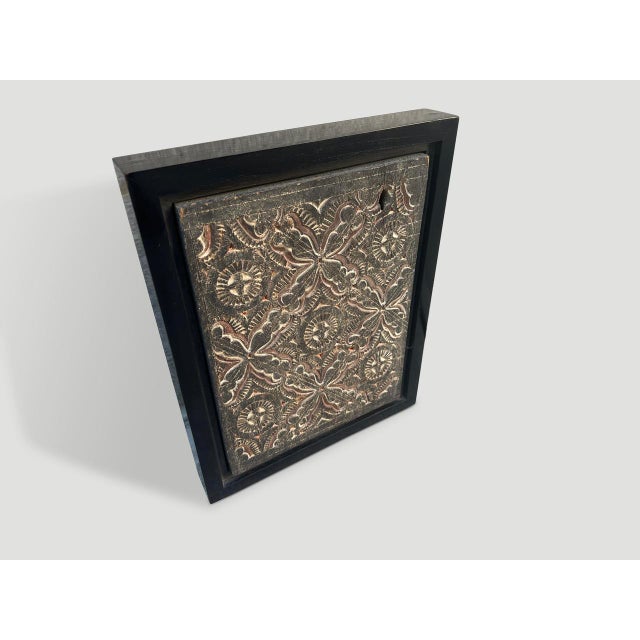 Framed Antique Hand Carved Panel For Sale - Image 4 of 5