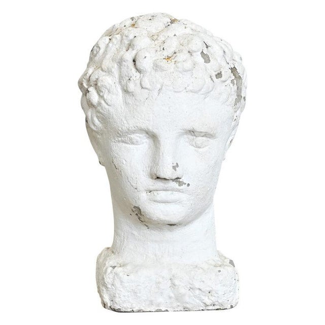 Paint English 20th Century Stone Bust of a Greco-Roman Youth For Sale - Image 7 of 7