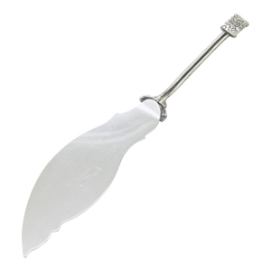 Vintage Italian Handmade Genuine Silver Butter Knife With Flower Design
