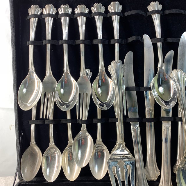 Vintage f.b. Rojers American Chippendale Flatware Service for 12 in Box - 62 pcs For Sale In Chicago - Image 6 of 6
