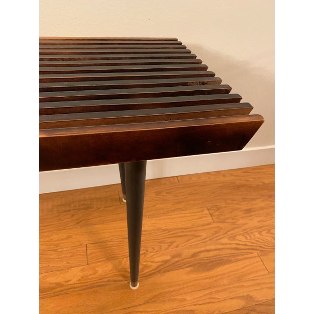 1960s Mid Century Modern Wood Slat Bench From Nasco Yugoslavia For Sale - Image 5 of 13