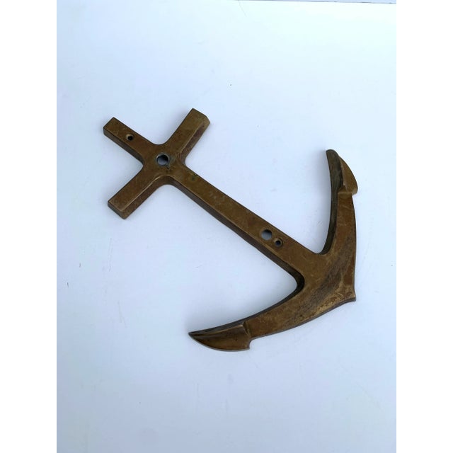 Brass Vintage Brass Nautical Anchor Wall Decal For Sale - Image 8 of 8