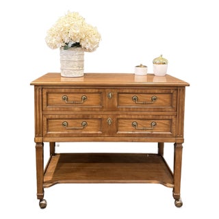 Vintage Kindel Grand Rapids Solid Wood Console / Entry Table For Sale
