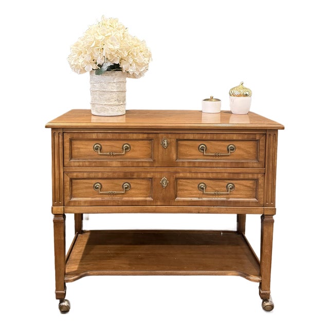Vintage Kindel Grand Rapids Solid Wood Console / Entry Table For Sale