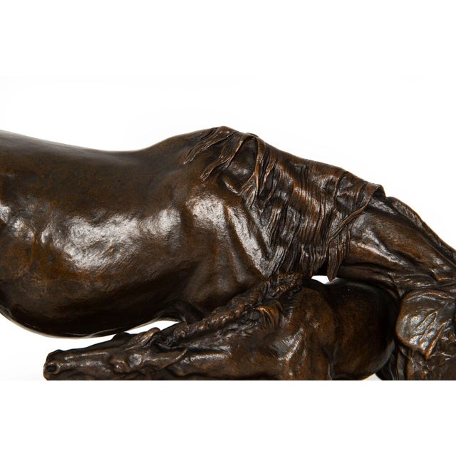 Rare French Antique Bronze Sculpture “Mare and Foal” by Isidore Bonheur For Sale - Image 11 of 12