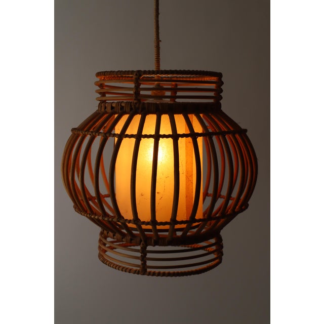 Willow and Wicker Ball Pendant Lamp, 1960s For Sale - Image 16 of 18