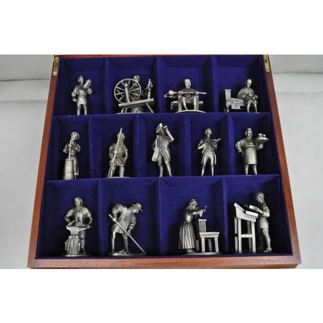 Vintage Franklin Mint 1974 Pewter People of Colonial America Full Figurine Set- 13 Pieces For Sale - Image 4 of 14