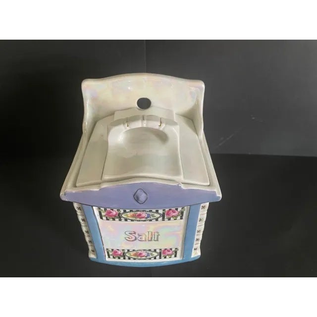 Cream 1930s Mepoco Ware German Pottery Kitchen Canisters - Set of 13 For Sale - Image 8 of 13