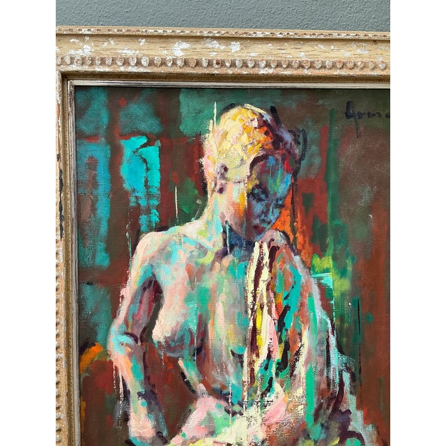Vintage MCM Original Abstract Figurative Nude on Canvas For Sale - Image 14 of 14