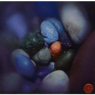 Celebrate the Differences by David Cunningham | Oil on panel Still life of colorful pebbles For Sale