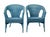 Wood Mid-Century Modern Blue Painted Wicker Armchairs, 1950, Set of 2 For Sale - Image 7 of 7