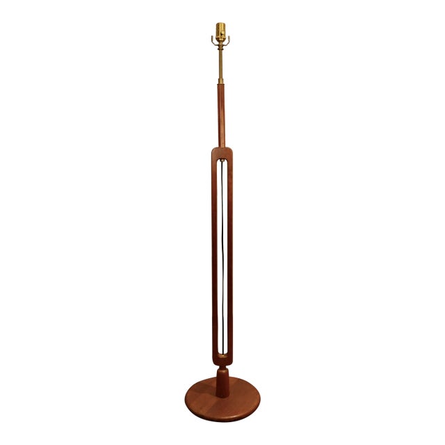 Mid 20th Century Danish Modern Wood Floor Lamp For Sale