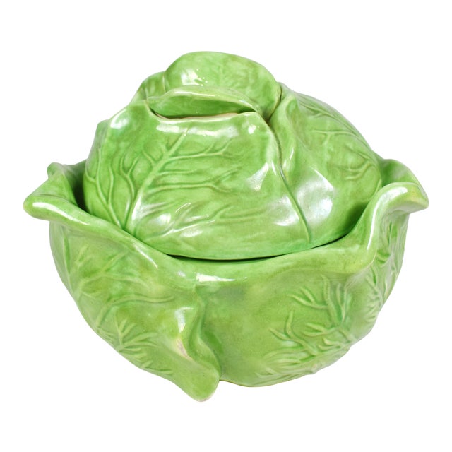 MidCentury Holland Mold Ceramic Lettuce or Cabbage Serving Bowl With