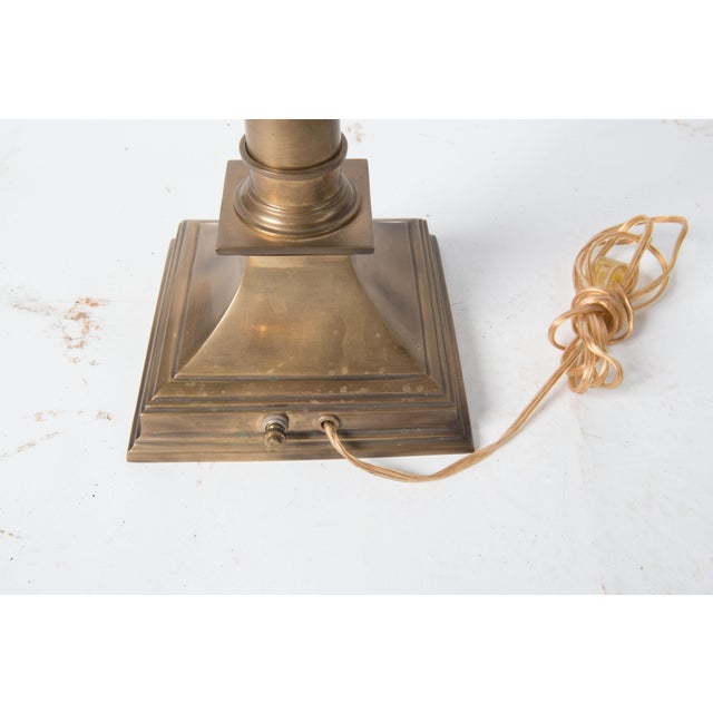 1970s Brass Palm Lamp with Shade in the Manner of Chapman For Sale - Image 11 of 12