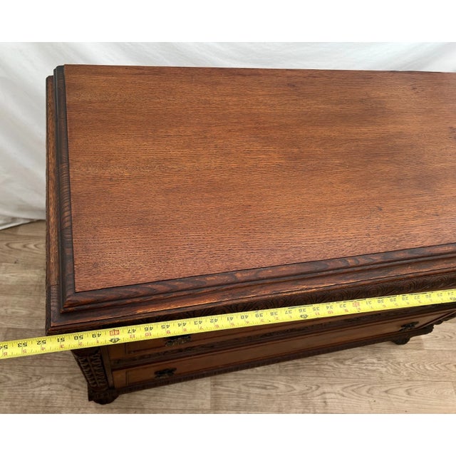 Antique Sideboard, Buffet, Console, Hand Carved, Mirror, Renaissance Revival For Sale - Image 14 of 16