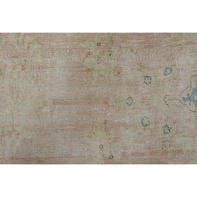 Pink Kerman Rug 7’11” X 11’7” Pink Wool Vintage Distressed Hand-Knotted Carpet For Sale - Image 8 of 15