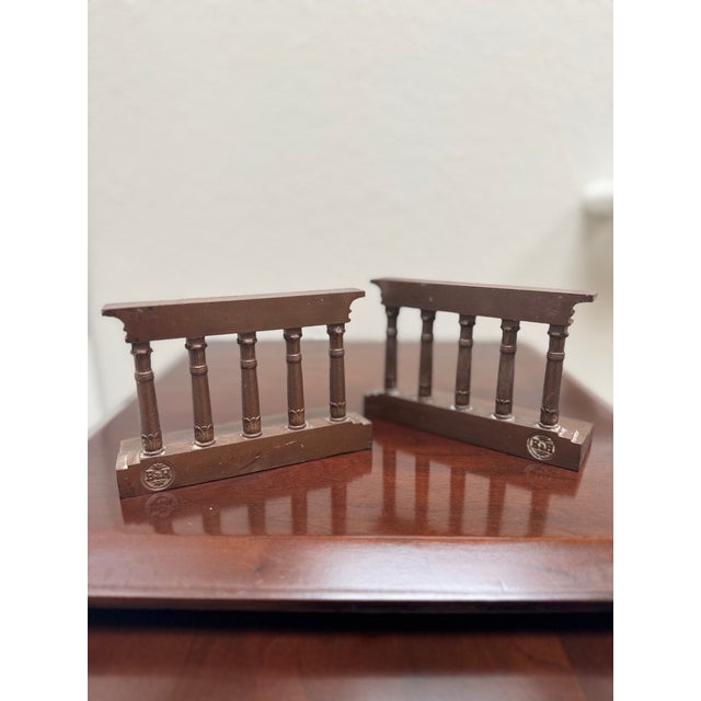 Traditional Antique Bradley & Hubbard Architectural Column Bookends – A Pair For Sale - Image 3 of 10