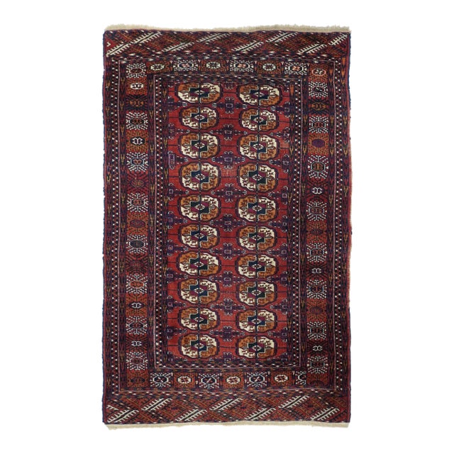 Vintage Turkmen Rug 3'8'' X 5'9'' For Sale
