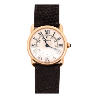 Vintage Cartier Ronde Louis 2886 Quartz 29mm 18k Gold Watch For Sale