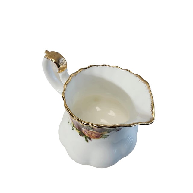 1960s Early Royal Albert China Old Country Roses Creamer For Sale - Image 5 of 6