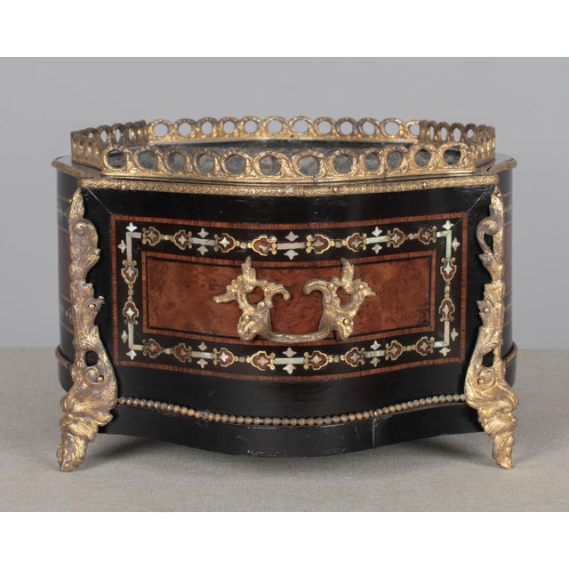 Brown 19th Century Napoleon III Marquetry Jardiniere or Planter For Sale - Image 8 of 10