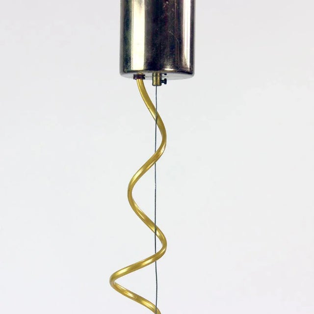 Mid-Century Modern MId-Century Lond Ceiling Lamp in Cream Opaline & Brass, 1960s For Sale - Image 3 of 8