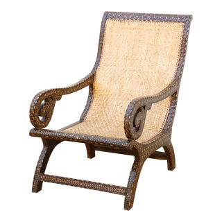 British Colonial Inlay Plantation Chair For Sale