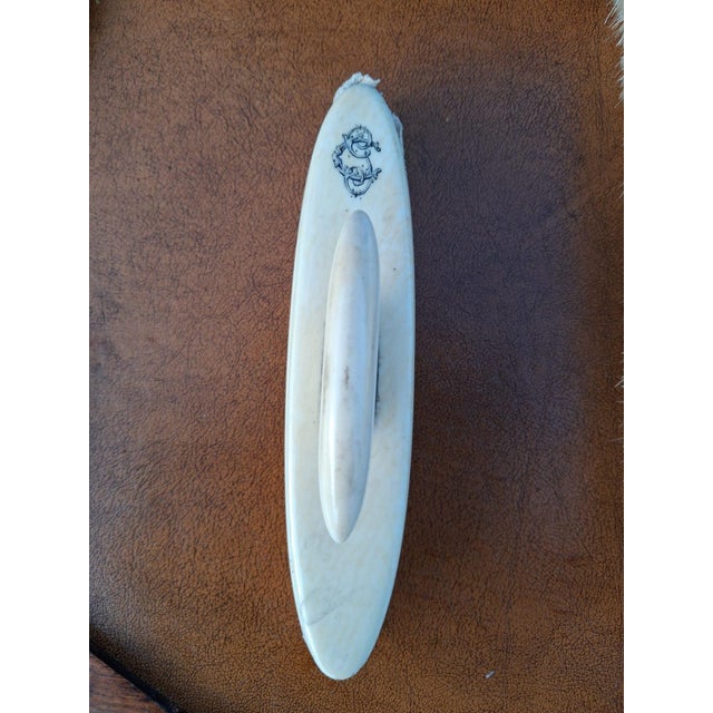 Plastic Bakelite Bedroom Set with Monogram with Various Brushes, Nail Polish and Intact Mirror, Set of 9 For Sale - Image 7 of 10