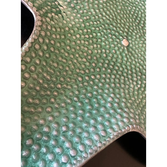 Vintage Turquoise/Green Enameled Aluminum Starfish Serving Platter For Sale - Image 4 of 11