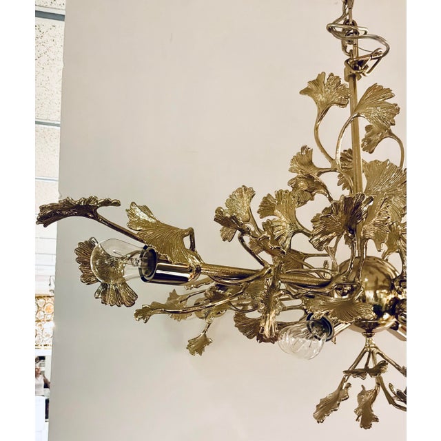 Modern Made Goods Modern Brass Ginkgo Teresa Chandelier For Sale - Image 3 of 6