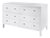 Nora 60 in W. Rectangular Wood 6 Drawer Dresser, White For Sale