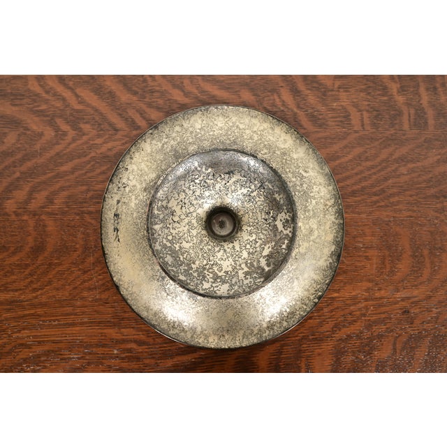 Roycroft Arts & Crafts Silver Finished Copper Footed Centerpiece Bowl or Fruit Bowl For Sale - Image 9 of 12