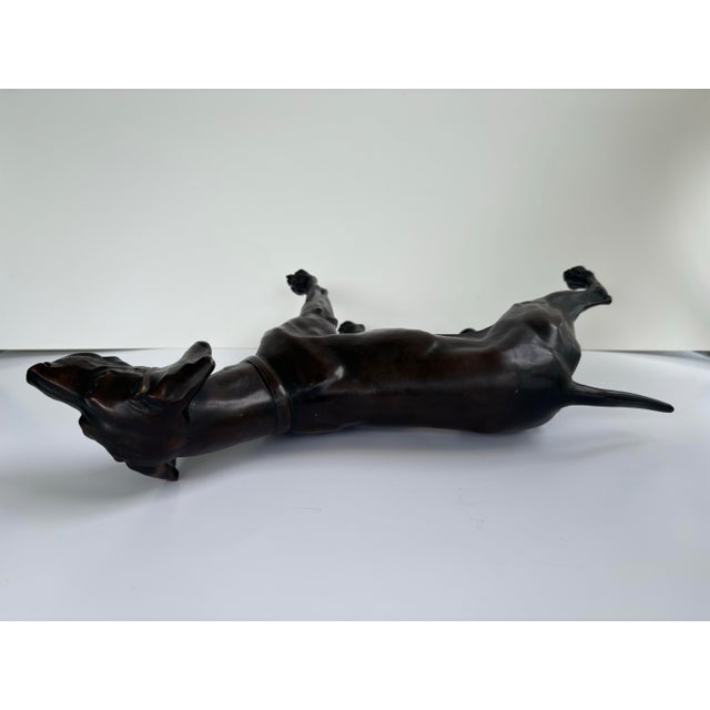 Vintage Bronze Finish Hunting Dog Sculpture, Mid-Century Sporting Decor For Sale In Orlando - Image 6 of 8
