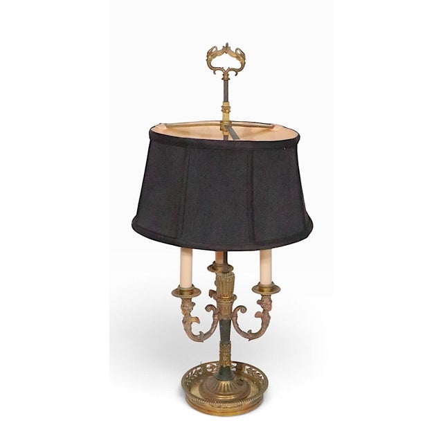 Brass Vintage French Bouillotte Table Lamp For Sale - Image 8 of 18