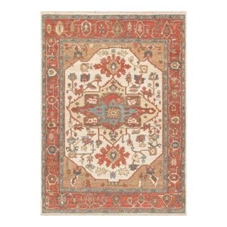 Pasargad Home Serapi Ivory Wool Area Rug- 9'10'' X 14' 1'' For Sale