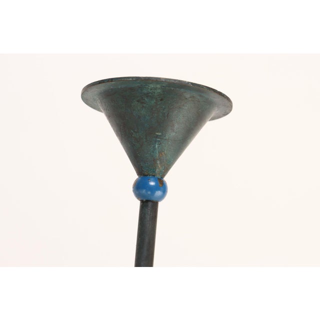 Pair of Milano Series Verdigris Bronze Candle Holders by Christian De Beaumont For Sale - Image 13 of 18