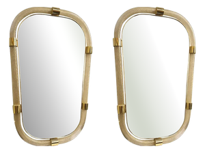Gold Leaf Murano Glass Wall Mirrors by Simoeng, Set of 2