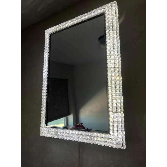 Glass Authentic 1960/1970 Palwa Illuminated Crystal Mirror (22x16) For Sale - Image 7 of 9