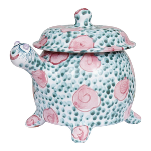 Majolica Lidded Turtle Jar by Jan Pugh