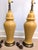 Mid Century Yellow Ceramic Lamp Pair Ginger Jar Style For Sale - Image 4 of 11