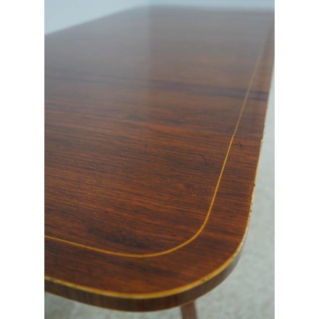 Brown 1990s Rosewood Vintage Bench Made Regency Style Dropleaf Library Table For Sale - Image 8 of 18
