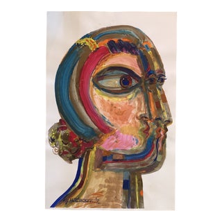 Original Contemporary Abstract E.J.Hartmann Pop Art Portrait Painting Signed For Sale