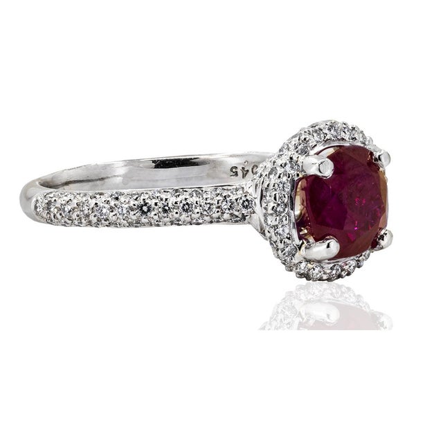 Contemporary Late 20th Century AGL Certified Burma Ruby Ring, Size 6.75 For Sale - Image 3 of 5
