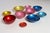 Mid-Century Modern enamel bowls along with a butter pat/small coaster designed by Bjørn Engø for Emalox (Norway, ca....