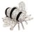 Diamond Onyx Bumble Bee 18k White Gold Pin Brooch For Sale