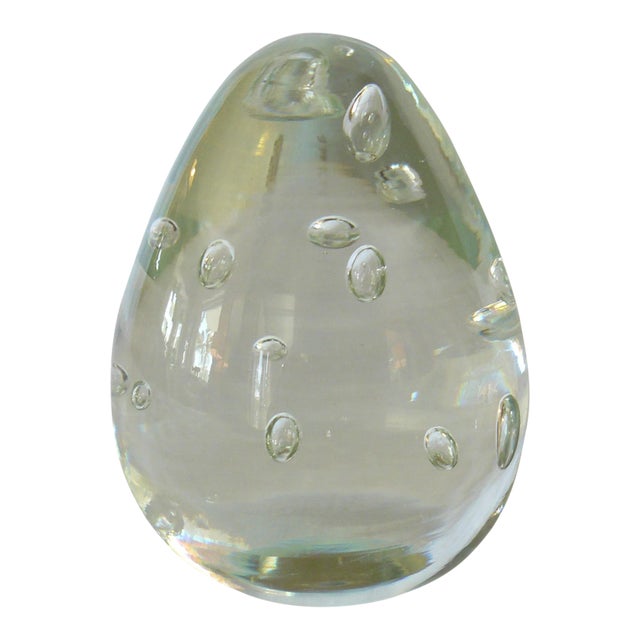 Signed Licio Zanetti Murano Glass Egg/Paper Weight For Sale