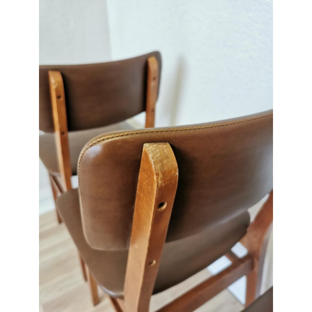 Mid-Century Dining Chairs with Leather Seats from Stol Kamnik, 1970s, Set of 4 For Sale - Image 9 of 18